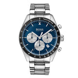 Hugo Boss Chronograph Blue Dial Silver Steel Strap Watch for Men - 1513630