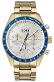 Hugo Boss Trophy White Dial Gold Steel Strap Watch for Men - 1513631