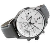 Hugo Boss Grand Prix White Dial Grey Leather Strap Watch for Men - 1513633