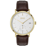 Hugo Boss Corporal White Dial Brown Leather Strap Watch for Men - 1513640