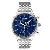 Hugo Boss Companion Blue Dial Silver Steel Strap Watch for Men - 1513653