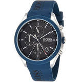 Hugo Boss Velocity Black Dial Blue Rubber Strap Watch for Men - 1513717