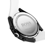 Hugo Boss Velocity Black Dial White Rubber Strap Watch for Men - 1513718