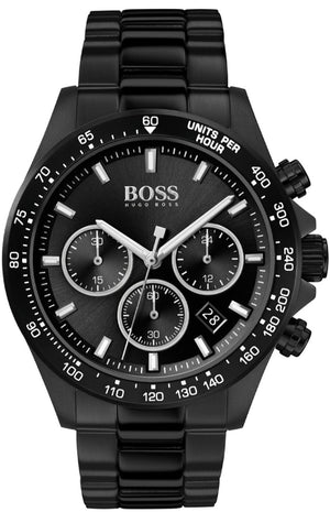 Hugo Boss Hero Black Dial Black Steel Strap Watch for Men - 1513754