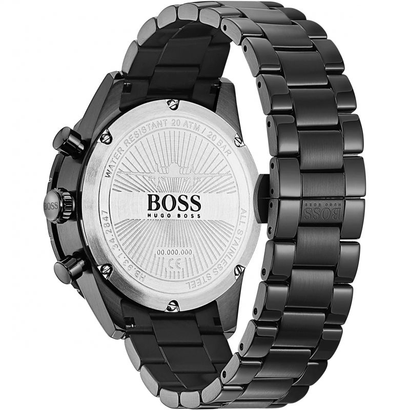 Hugo Boss Aero Black Dial Black Steel Strap Watch for Men - 1513771