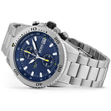 Hugo Boss Vela Chronograph Diver Blue Dial Silver Steel Strap Watch for Men - 1513775