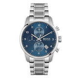 Hugo Boss Skymaster Blue Dial Silver Steel Strap Watch for Men - 1513784