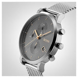 Hugo Boss Integrity Grey Dial Silver Mesh Bracelet Watch for Men - 1513807