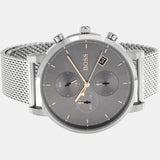 Hugo Boss Integrity Grey Dial Silver Mesh Bracelet Watch for Men - 1513807