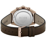 Hugo Boss Champion Blue Dial Brown Leather Strap Watch for Men - 1513817