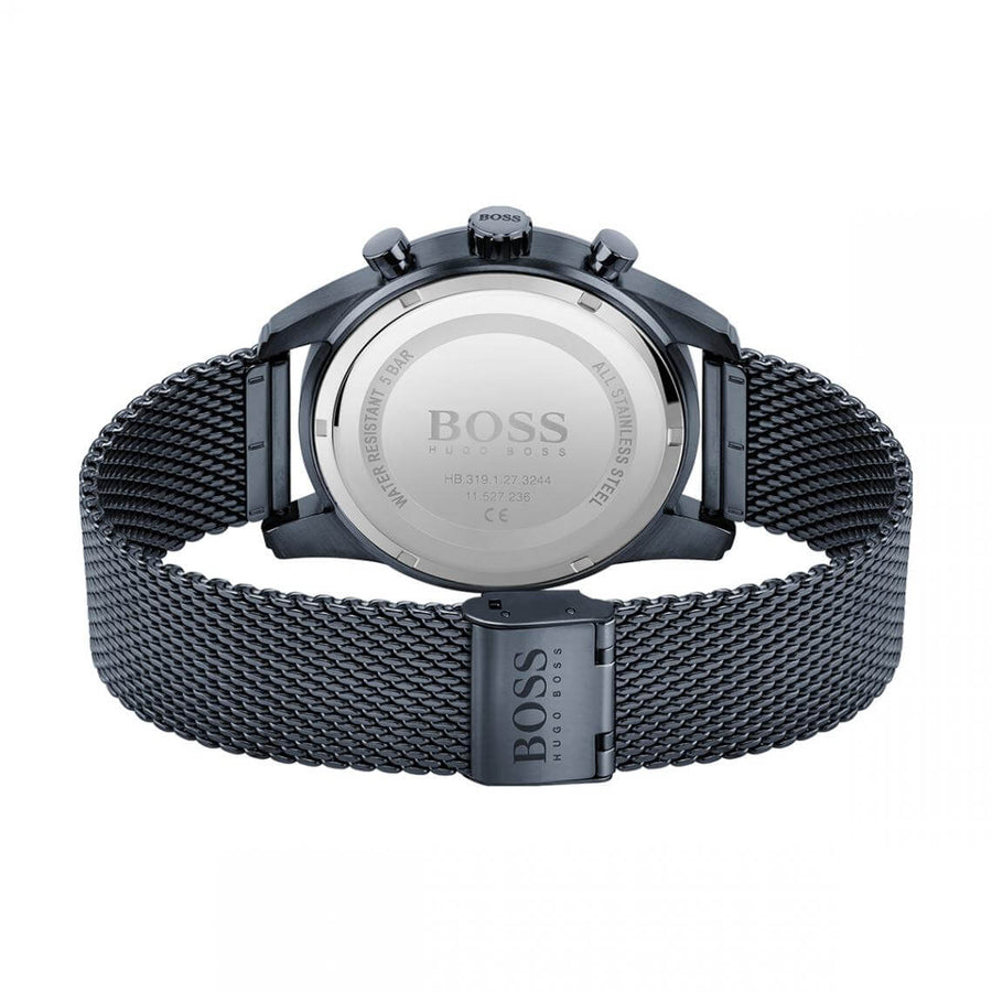 Hugo Boss Skymaster Chronograph Blue Dial Blue Mesh Bracelet Watch for Men - 1513836
