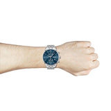 Hugo Boss Associate Blue Dial Silver Steel Strap Watch for Men - 1513839