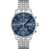 Hugo Boss Associate Blue Dial Silver Steel Strap Watch for Men - 1513839