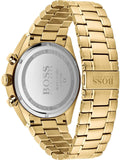 Hugo Boss Champion Black Dial Gold Steel Strap Watch for Men - 1513848