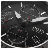 Hugo Boss Pilot Edition Black Dial Black Leather Strap Watch for Men - 1513853