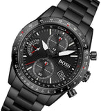 Hugo Boss Pilot Edition Chronograph Black Dial Black Steel Strap Watch for Men - 1513854