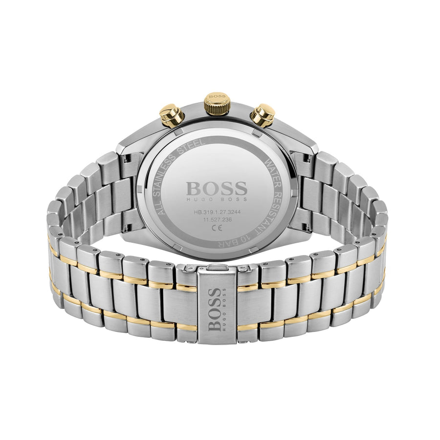 Hugo Boss Champion Green Dial Silver Steel Strap Watch for Men - 1513878