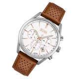 Hugo Boss Champion White Dial Brown Leather Strap Watch for Men - 1513879