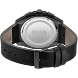 Hugo Boss Grandmaster Blue Dial Black Leather Strap Watch for Men - 1513883