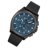 Hugo Boss Grandmaster Blue Dial Black Leather Strap Watch for Men - 1513883