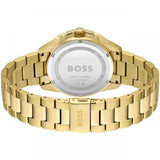 Hugo Boss Allure Chronograph Green Dial Gold Steel Strap Watch for Men - 1513923