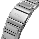 Hugo Boss Trace Chronograph Red Dial Silver Steel Strap Watch For Men - 1514004