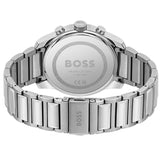 Hugo Boss Trace Chronograph Red Dial Silver Steel Strap Watch For Men - 1514004