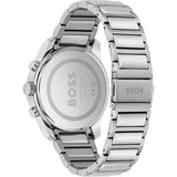 Hugo Boss Trace Chronograph Red Dial Silver Steel Strap Watch For Men - 1514004