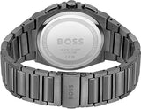 Hugo Boss Steer Chronograph Grey Dial Grey Steel Strap Watch For Men - 1514045