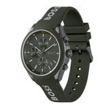 Hugo Boss Velocity Chronograph Green Dial Green Rubber Strap Watch For Men - 1514060