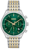 Hugo Boss Gregor Chronograph Green Dial Two Tone Steel Strap Watch For Men - 1514081