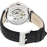 Fossil Townsman Automatic Skeleton Silver Dial Black Leather Strap Watch for Men - ME3041