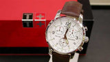 Tissot T Race PRC 200 Chronograph White Dial Brown Leather Strap Watch for Men -  T17.1.516.32