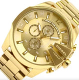 Diesel Mega Chief Gold Dial Gold Steel Strap Watch For Men - DZ4360