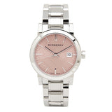 Burberry The City Pink Dial Silver Steel Strap Watch for Women - BU9124