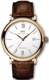 IWC Portofino Automatic White Dial Brown Leather Strap Watch for Men - IW356504