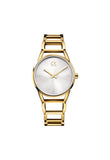 Calvin Klein Stately White Dial Gold Steel Strap Watch for Women - K3G2352W