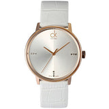 Calvin Klein Accent White Dial White Leather Strap Watch for Men - K2Y2X6KW