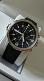 IWC Aquatimer Chronograph Black Dial Black Leather Strap Watch for Men - IW376803