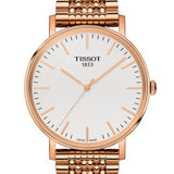 Tissot Everytime Medium White Dial Rose Gold Mesh Bracelet Watch For Men - T109.410.33.031.00