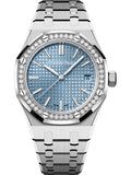 Audemars Piguet Royal Oak 50th Anniversary Diamond Ice Blue Dial Silver Steel Strap Watch for Men - 15551ST.ZZ.1356ST.01