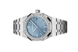 Audemars Piguet Royal Oak 50th Anniversary Diamond Ice Blue Dial Silver Steel Strap Watch for Men - 15551ST.ZZ.1356ST.01