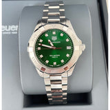 Tag Heuer Aquaracer Quartz 32mm Emerald Green Dial Silver Steel Strap Watch for Women - WBD1316.BA0740