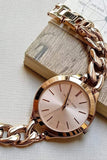 Michael Kors Slim Runway Rose Gold Dial Rose Gold Steel Strap Watch for Women - MK3223