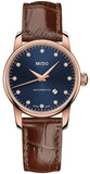 Mido Baroncelli Automatic Midnight Blue Dial Brown Leather Strap Watch For Women - M7600.3.65.8