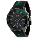 Hugo Boss Aeroliner Chronograph Black Dial Green Rubber Strap Watch For Men - HB1512847