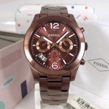 Fossil Perfect Boyfriend Multifunction Maroon Dial Maroon Steel Strap Watch for Women - ES4110