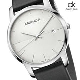 Calvin Klein City White Dial Black Leather Strap Watch for Men - K2G2G1CD