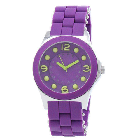 Marc Jacobs Pelly Purple Dial Purple Silicone Strap Watch for Women - MBM2505