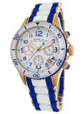 Marc Jacobs Rock Chrono White Dial Two Tone Plastic Strap Watch for Women - MBM2594